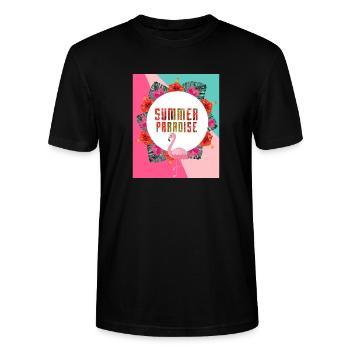 Sommer Paradies - Stanley/Stella Unisex Bio-T-Shirt CRAFTER - Schwarz - Vorne - Alina (178cm) & Michal (187cm)