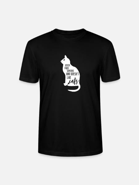 Cat outline - Stanley/Stella CRAFTER Unisex Organic T-Shirt - black