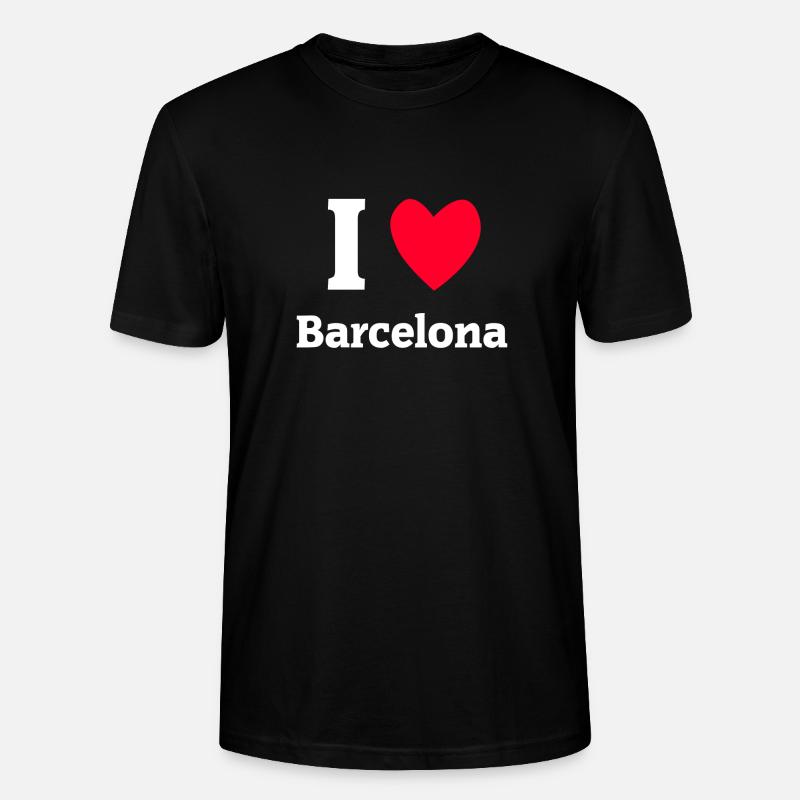 J'aime Barcelone - T-shirt bio CRAFTER Stanley Stella Unisexe - noir