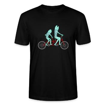 tandem - Stanley/Stella CRAFTER Unisex Organic T-Shirt - black - Front - Alina (178cm) & Michal (187cm)