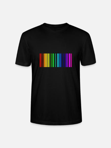 Regenbogen Barcode bunt Geschenk Idee - Stanley/Stella Unisex Bio-T-Shirt CRAFTER - Schwarz