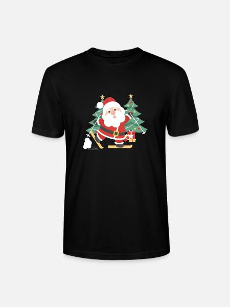 Skiløb Julemand juletræer - Stanley Stella CRAFTER unisex økologisk-T-shirt - sort