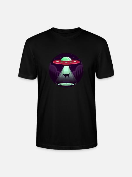Alien Ufo Cow - Stanley/Stella CRAFTER Unisex Organic T-Shirt - black