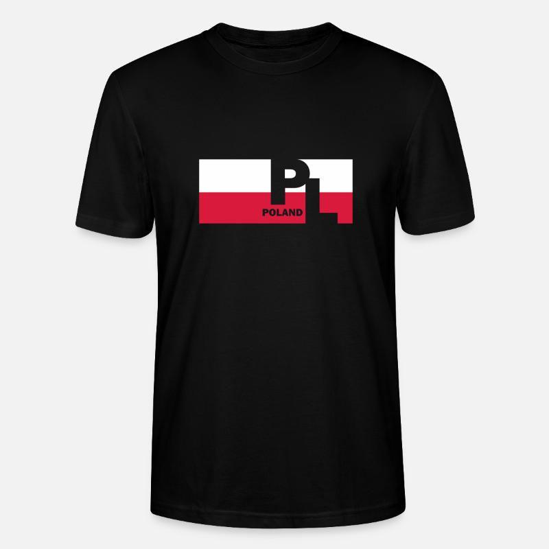 Drapeau pologne drapeau cadeau - T-shirt bio CRAFTER Stanley Stella Unisexe - noir