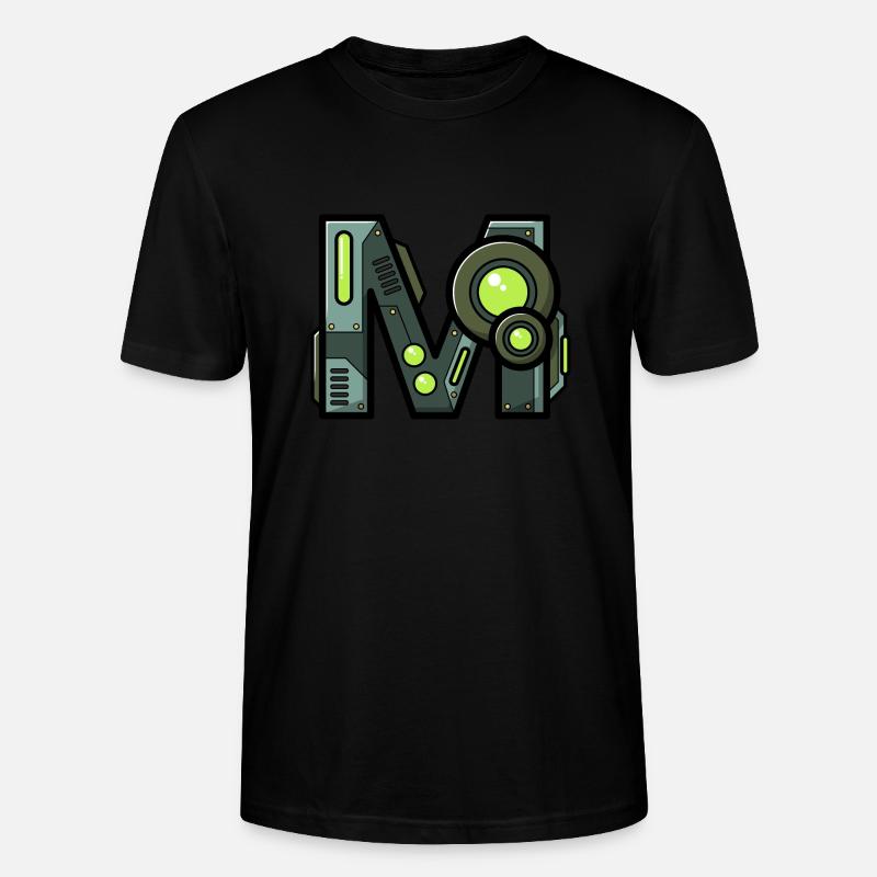 Letter M Gift Name Robot Technique nerd - Stanley/Stella CRAFTER Unisex Organic T-Shirt - black