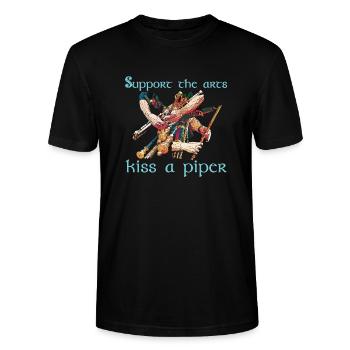 uilleann 1 3 - Stanley/Stella Unisex Bio-T-Shirt CRAFTER - Schwarz - Vorne - Alina (178cm) & Michal (187cm)