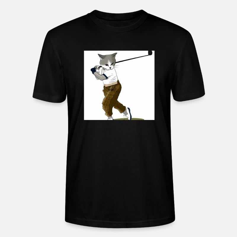 Die golfende Katze - Stanley/Stella Unisex Bio-T-Shirt CRAFTER - Schwarz