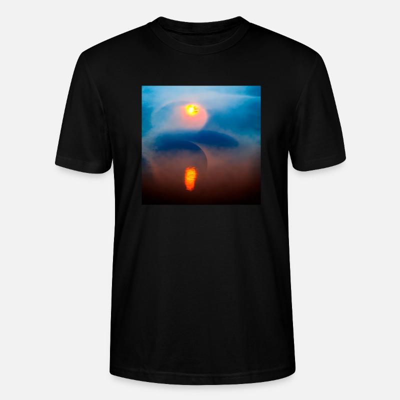 eclipse misty flow abstract - Stanley/Stella Unisex Bio-T-Shirt CRAFTER - Schwarz