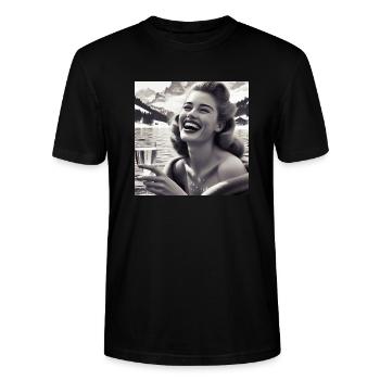 Vintage Glamour - Lac de montagne - T-shirt bio CRAFTER Stanley Stella Unisexe - noir - Devant - Alina (178cm) & Michal (187cm)