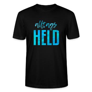 Alltags Held - Stanley/Stella Unisex Bio-T-Shirt CRAFTER - Schwarz - Vorne - Alina (178cm) & Michal (187cm)