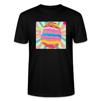 Colourful Easter egg - Stanley/Stella CRAFTER Unisex Organic T-Shirt - black - Front - Alina (178cm) & Michal (187cm)