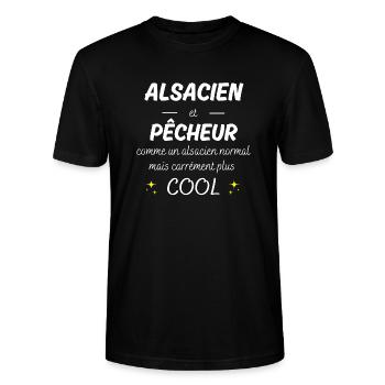 alsacien et pecheur alsacien plus cool - T-shirt bio CRAFTER Stanley Stella Unisexe - noir - Devant - Alina (178cm) & Michal (187cm)