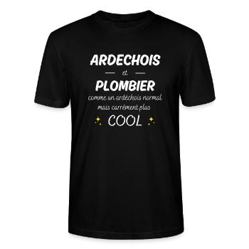 ardechois et plombier ardechois plus cool - T-shirt bio CRAFTER Stanley Stella Unisexe - noir - Devant - Alina (178cm) & Michal (187cm)