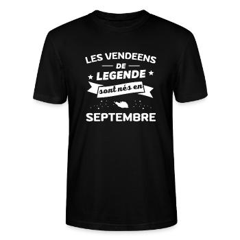 les vendéens de legende nés en septembre - T-shirt bio CRAFTER Stanley Stella Unisexe - noir - Devant - Alina (178cm) & Michal (187cm)