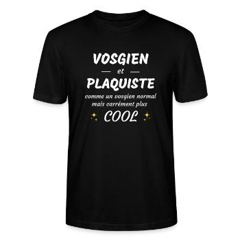 vosgien et plaquiste vosgien plus cool - T-shirt bio CRAFTER Stanley Stella Unisexe - noir - Devant - Alina (178cm) & Michal (187cm)