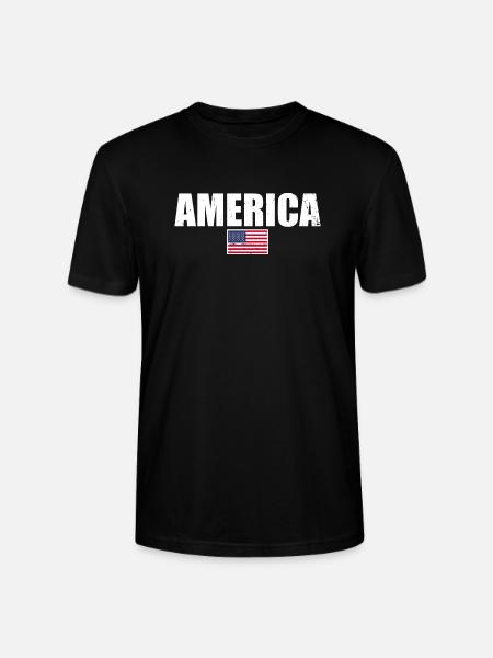 Amérique Drapeau américain États-Unis - T-shirt bio CRAFTER Stanley Stella Unisexe - noir