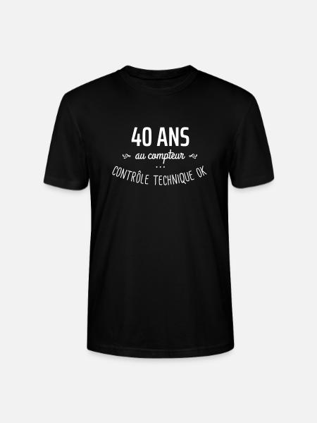 40 ans au compteur - T-shirt bio CRAFTER Stanley Stella Unisexe - noir