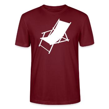 deck chair - Stanley/Stella CRAFTER Unisex Organic T-Shirt - burgundy - Front - Alina (178cm) & Michal (187cm)