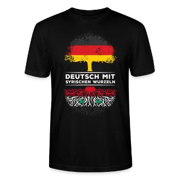 Deutsch mit Syrischen Wurzeln Abstammung - Stanley/Stella Unisex Bio-T-Shirt CRAFTER - Schwarz - Vorne - Alina (178cm) & Michal (187cm)
