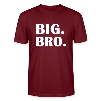 Big bro - Stanley/Stella CRAFTER Unisex Organic T-Shirt - burgundy - Front - Alina (178cm) & Michal (187cm)