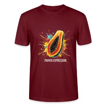 Früchtchen - Stanley/Stella Unisex Bio-T-Shirt CRAFTER - Burgunderrot - Vorne - Alina (178cm) & Michal (187cm)