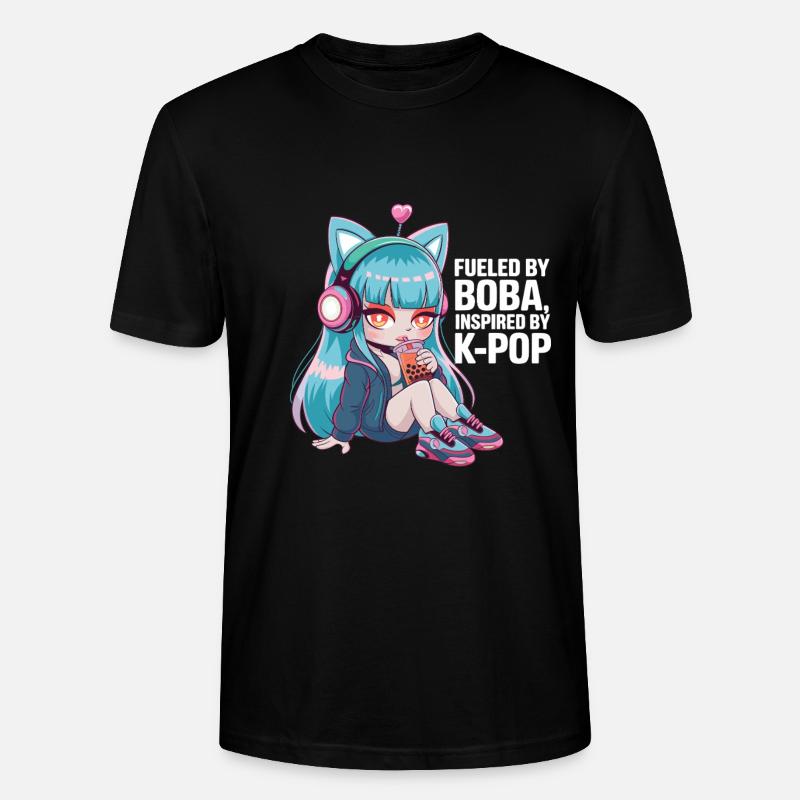 K pop und bubble Tea - Stanley/Stella Unisex Bio-T-Shirt CRAFTER - Schwarz