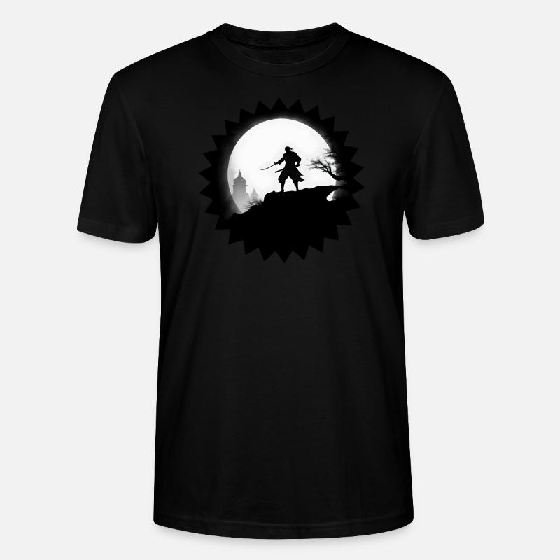 Samurai im Mond #2 - Stanley/Stella Unisex Bio-T-Shirt CRAFTER - Schwarz