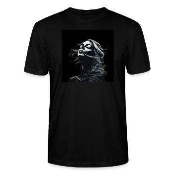 b/wfemme Fatal - Stanley/Stella Unisex Bio-T-Shirt CRAFTER - Schwarz - Vorne - Alina (178cm) & Michal (187cm)