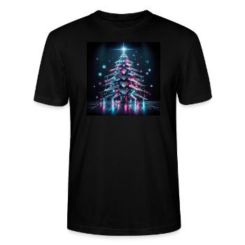 Cyberpunk Weihnachtsbaum - Stanley/Stella Unisex Bio-T-Shirt CRAFTER - Schwarz - Vorne - Alina (178cm) & Michal (187cm)