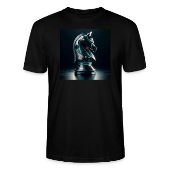 Cyberpunk Schach Pferd - Stanley/Stella Unisex Bio-T-Shirt CRAFTER - Schwarz - Vorne - Alina (178cm) & Michal (187cm)