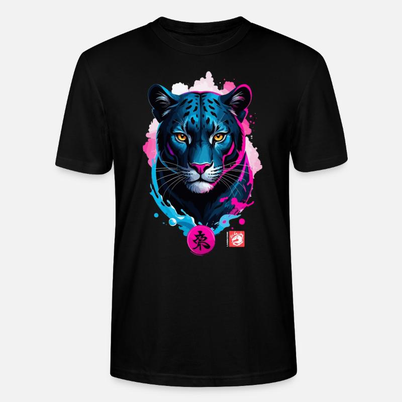 Panther Dream Pink Blau - Stanley/Stella Unisex Bio-T-Shirt CRAFTER - Schwarz