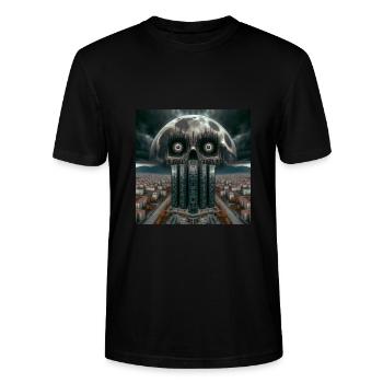 Spooky Moon - Stanley/Stella CRAFTER Unisex Organic T-Shirt - black - Front - Alina (178cm) & Michal (187cm)