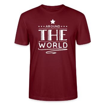 Around the world - Stanley/Stella Unisex Bio-T-Shirt CRAFTER - Burgunderrot - Vorne - Alina (178cm) & Michal (187cm)
