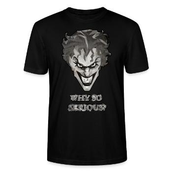 Joker Why So Serious? Spruch - Stanley/Stella Unisex Bio-T-Shirt CRAFTER - Schwarz - Vorne - Alina (178cm) & Michal (187cm)