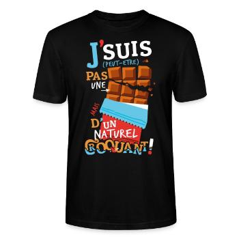 Tablettes de Chocolat - T-shirt bio CRAFTER Stanley Stella Unisexe - noir - Devant - Alina (178cm) & Michal (187cm)