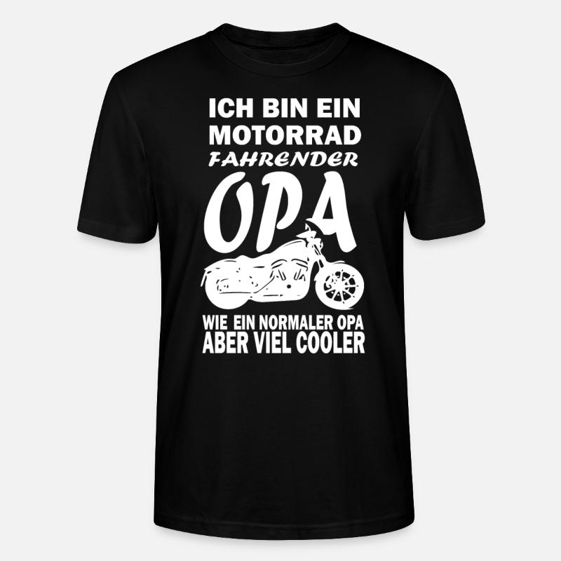 Motorrad fahrender Opa Geschenk lustiger Spruch - Stanley/Stella Unisex Bio-T-Shirt CRAFTER - Schwarz