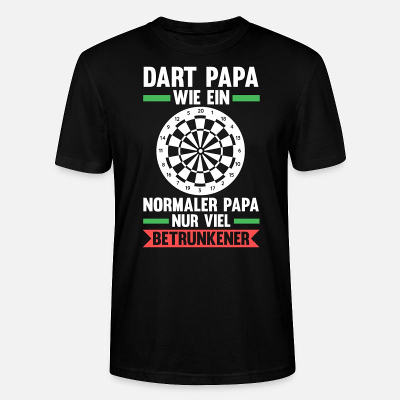 Dart Papa Darten Geschenk - Stanley/Stella Unisex Bio-T-Shirt CRAFTER - Schwarz