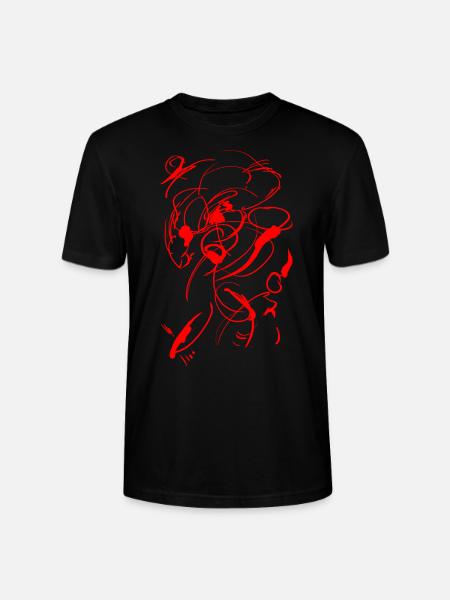 Stakt Background / Red - Stanley/Stella CRAFTER Unisex Organic T-Shirt - black