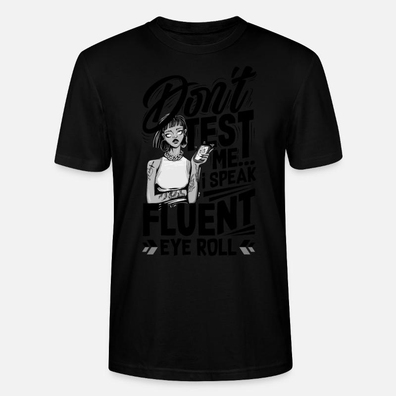 Fluent Eye Roll Expressive - Stanley/Stella Unisex Bio-T-Shirt CRAFTER - Schwarz