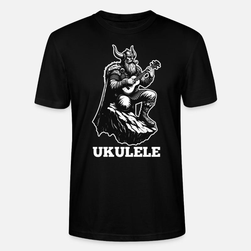 Ukulele Wikinger Musik Geschenk - Stanley/Stella Unisex Bio-T-Shirt CRAFTER - Schwarz