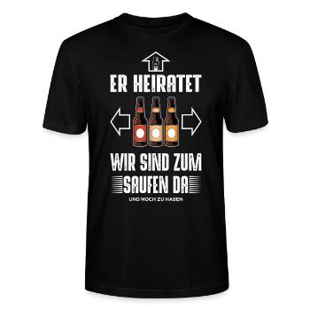 Il se marie - T-shirt bio CRAFTER Stanley Stella Unisexe - noir - Devant - Alina (178cm) & Michal (187cm)