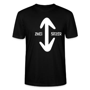 Stellung 69- Zweisitzer Malle Partyurlaub - Stanley/Stella Unisex Bio-T-Shirt CRAFTER - Schwarz - Vorne - Alina (178cm) & Michal (187cm)