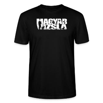 MAGYAR VIZSLA Jagdhund - Stanley/Stella Unisex Bio-T-Shirt CRAFTER - Schwarz - Vorne - Alina (178cm) & Michal (187cm)