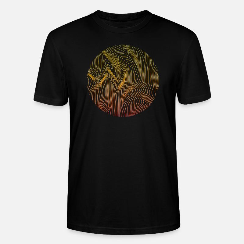 Geometry wave pattern sunrise - Stanley/Stella CRAFTER Unisex Organic T-Shirt - black