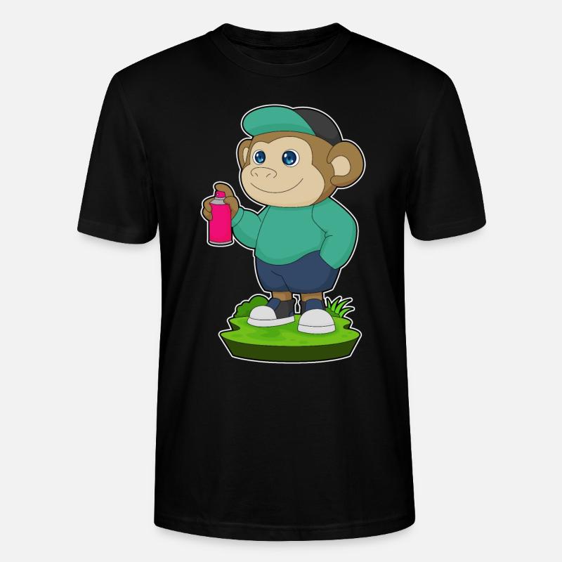 Monkey Painter Spray - Stanley/Stella CRAFTER Unisex Organic T-Shirt - black