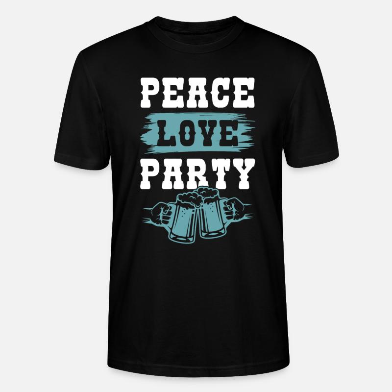 bier friede liebe - Stanley/Stella Unisex Bio-T-Shirt CRAFTER - Schwarz