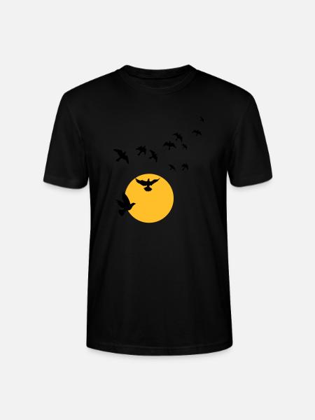 Birds in the sunset - Stanley/Stella CRAFTER Unisex Organic T-Shirt - black