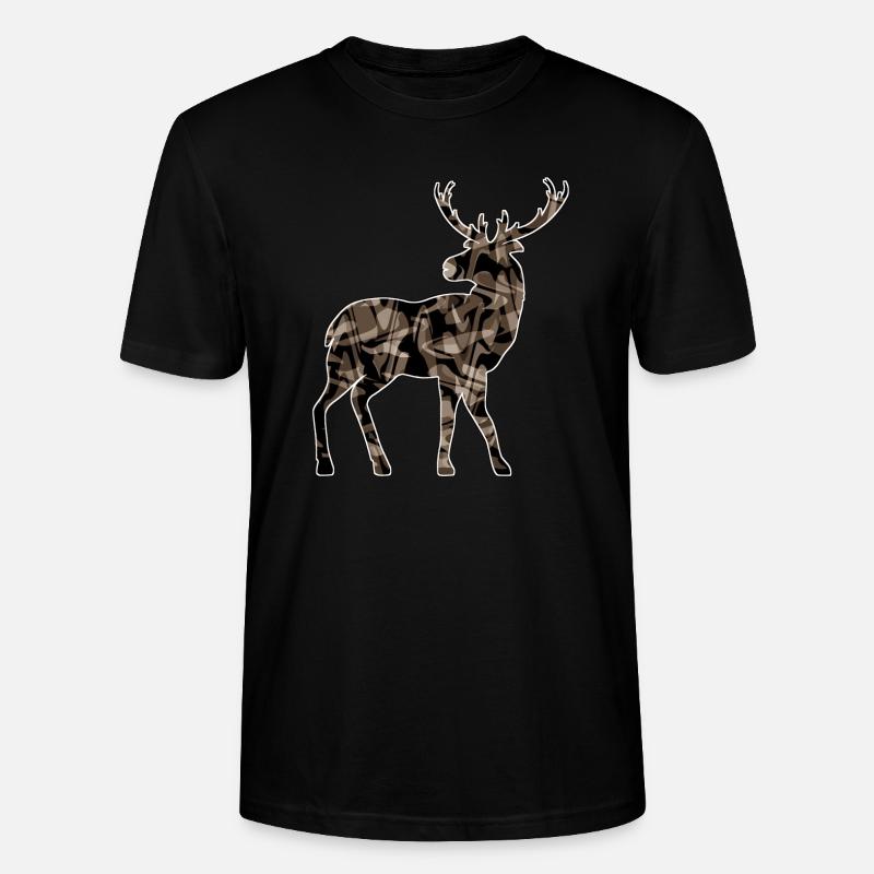 Hirsch - Stanley/Stella Unisex Bio-T-Shirt CRAFTER - Schwarz