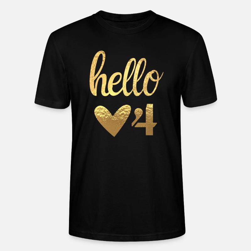 Hello 4 doré - T-shirt bio CRAFTER Stanley Stella Unisexe - noir