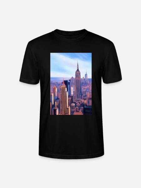 New York City Skyline - Stanley/Stella CRAFTER Unisex Organic T-Shirt - black